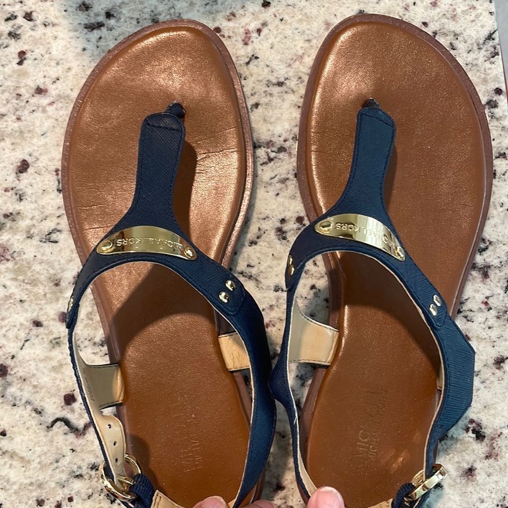Michael Kors navy sandals…gently used condition!
